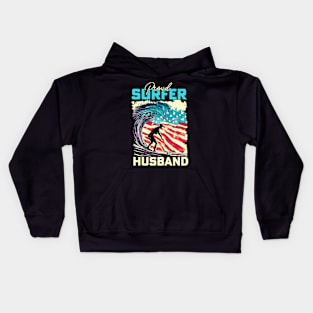 Proud Surfer Husband Kids Hoodie